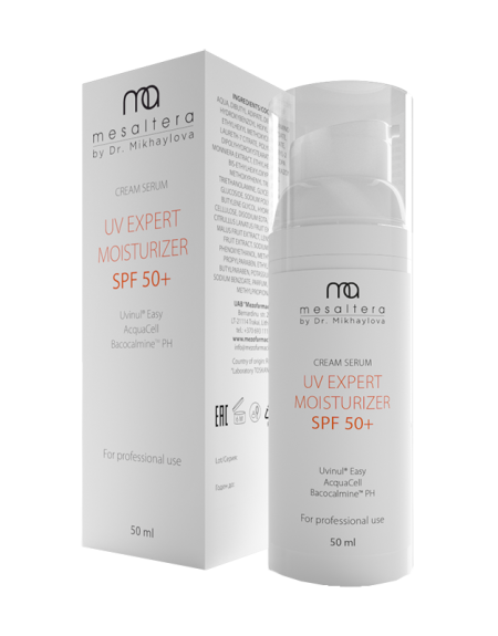 Mesaltera UV EXPERT MOISTURIZER SPF 50+, 50 мл Инновационная увлажняющая солнцезащитная крем-сыворотка